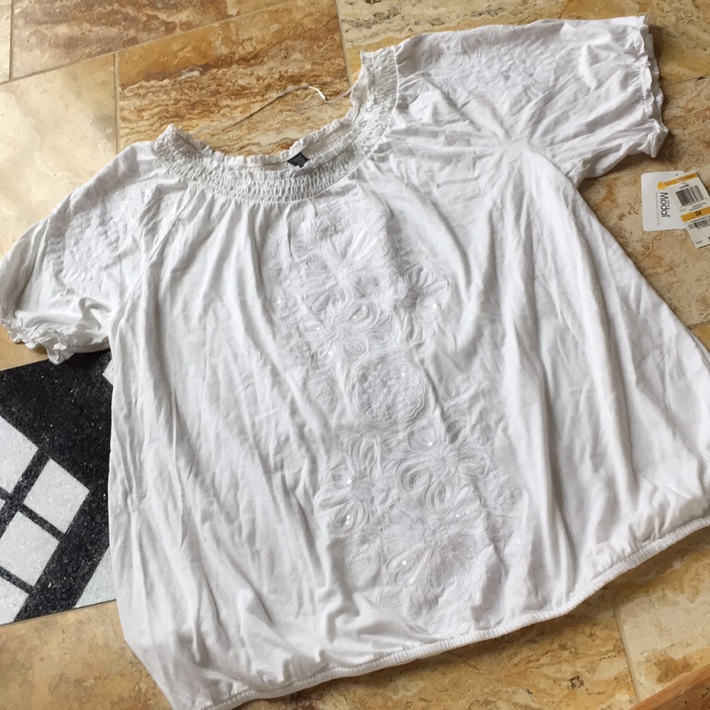 INC International Concepts/white/embroidery/sequin